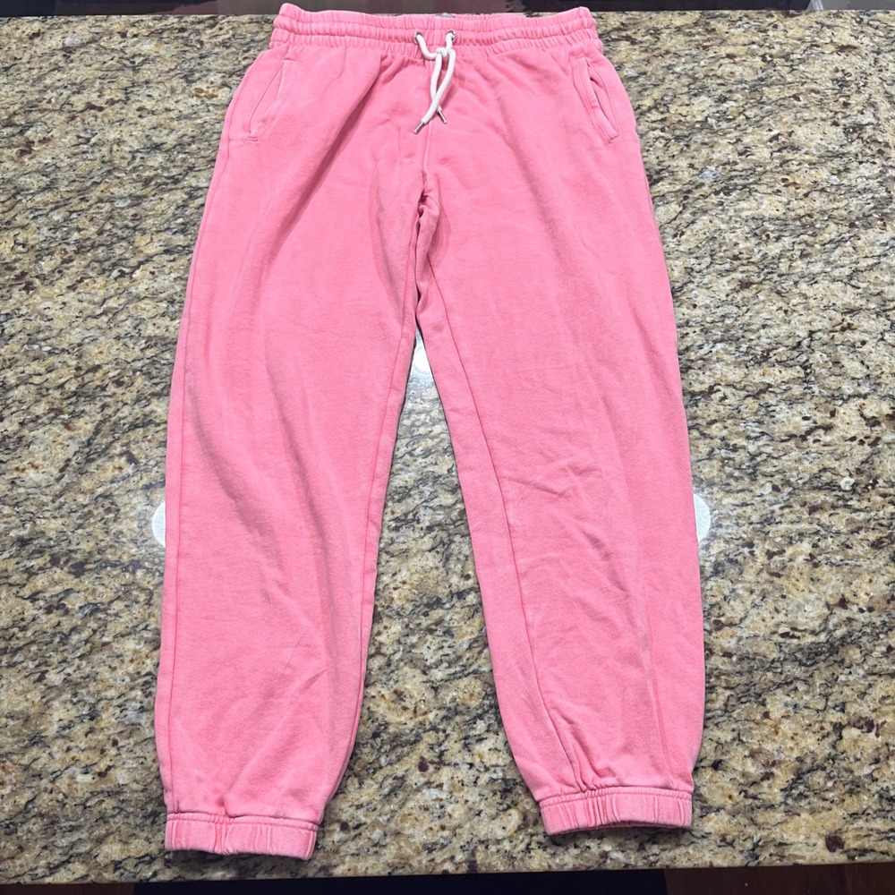GAP Sweats Pink Jogger Pants Womens Medium Cotton Blend Drawstring Sweatpants